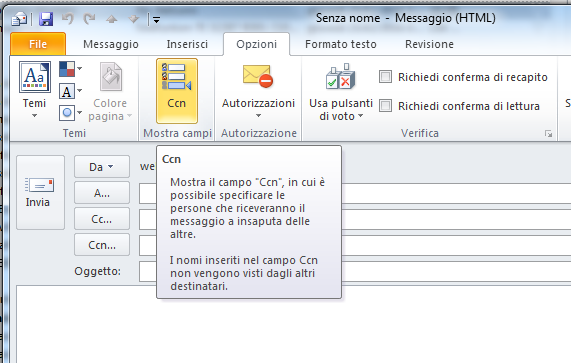 CCN OUTLOOK: come impostarlo dalla versione 2010